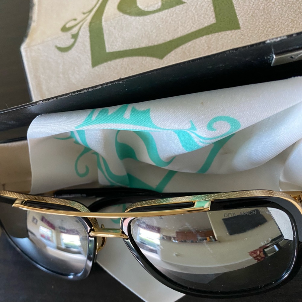 1990’s Mach One Gold Black Sunglasses